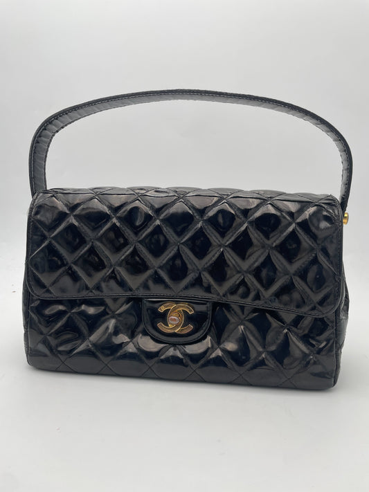Chanel CHANEL - VTG 1996 Patent leather, BLACK, PATENT_LEATHER, Handbag
