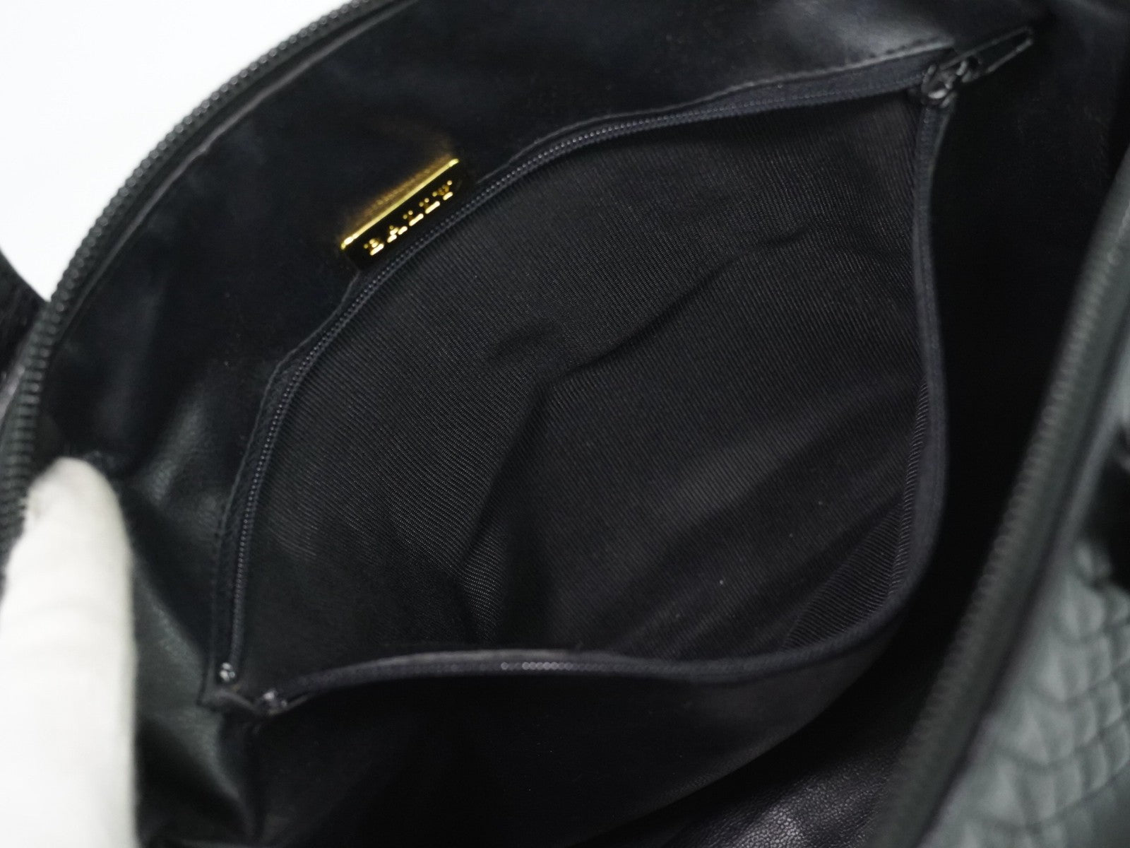 Bally Vintage Quilted Leather, Black, Leather, Handbag