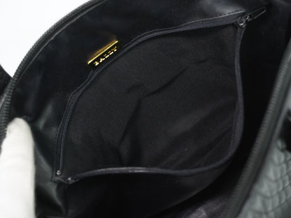 Bally Vintage Quilted Leather, Black, Leather, Handbag