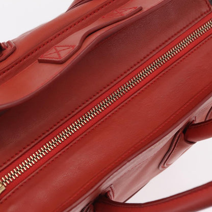Celine Luggage Suede, Red, Leather, Handbag