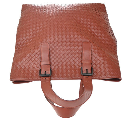 Bottega Veneta Belted Tote Intrecciato Nappa, Red, Leather, Tote Bag