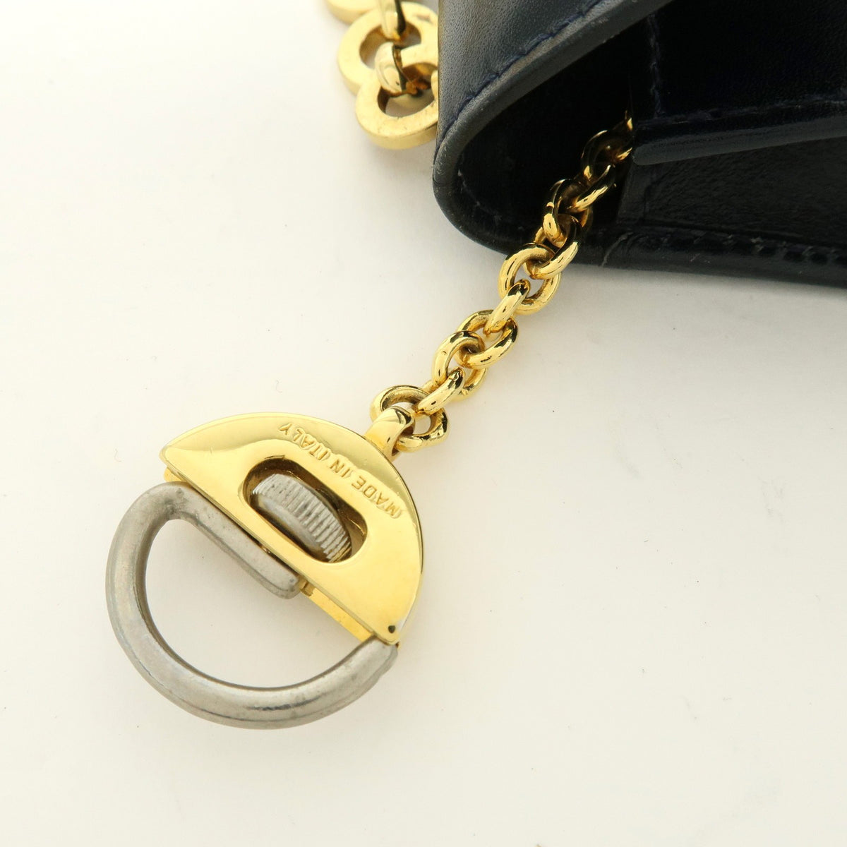 Salvatore Ferragamo Gancini Leather, Navy, Leather, Crossbody Bag