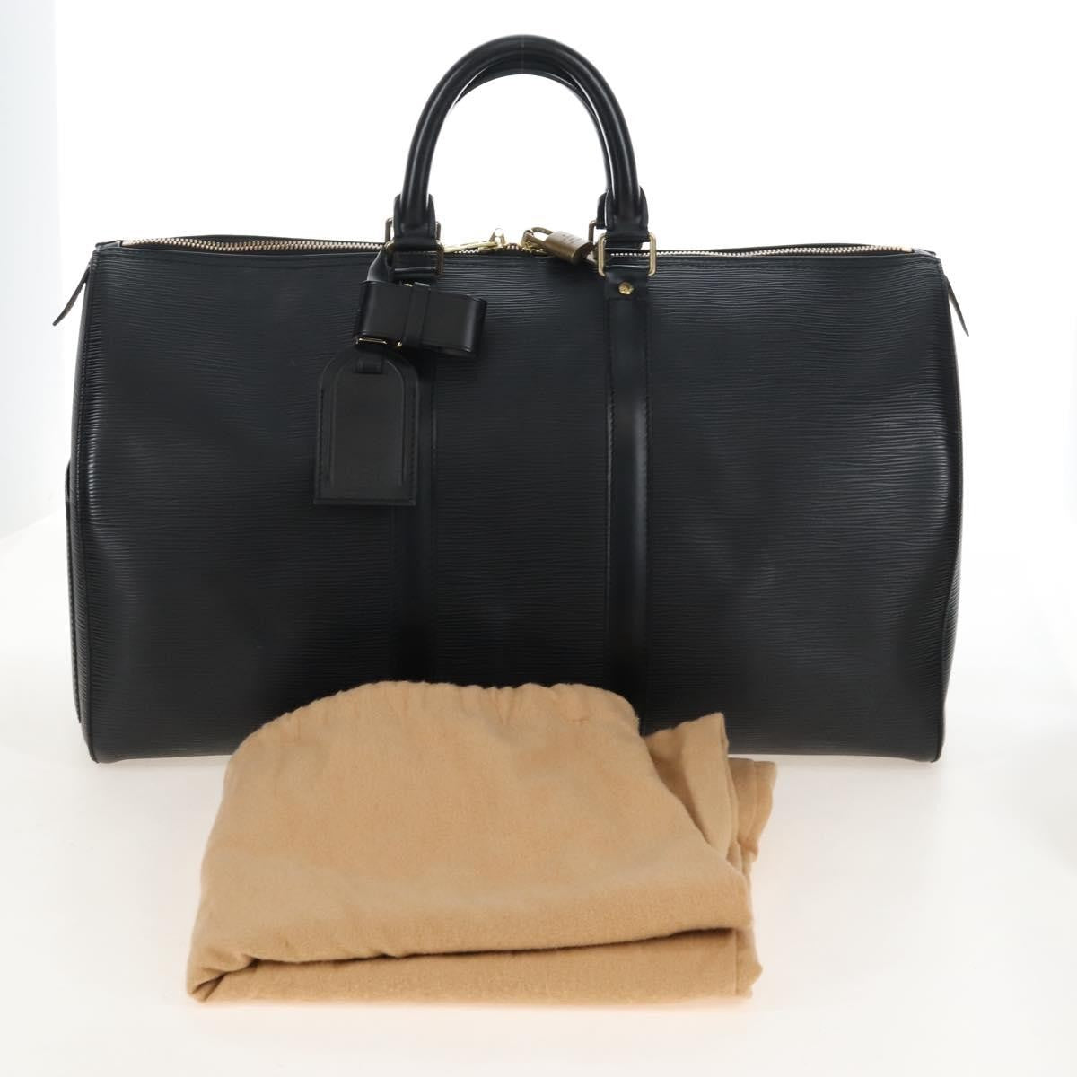 Louis Vuitton Keepall Epi Leather, Black, Leather, Travel Bag