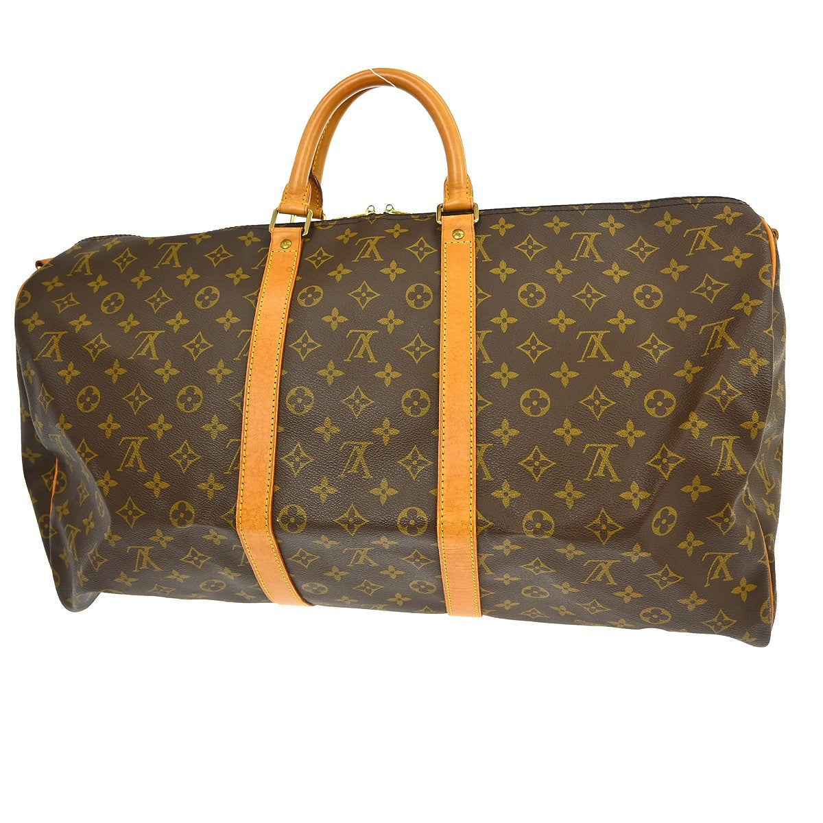 Louis Vuitton Keepall Bandoulière Monogram, Brown, Canvas, Travel Bag