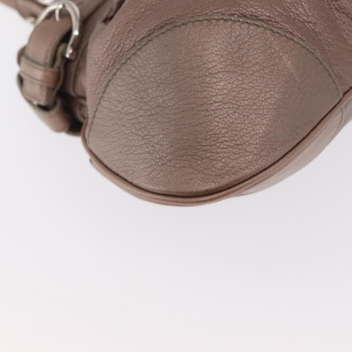 Salvatore Ferragamo Gancini Leather, Beige, Leather, Handbag