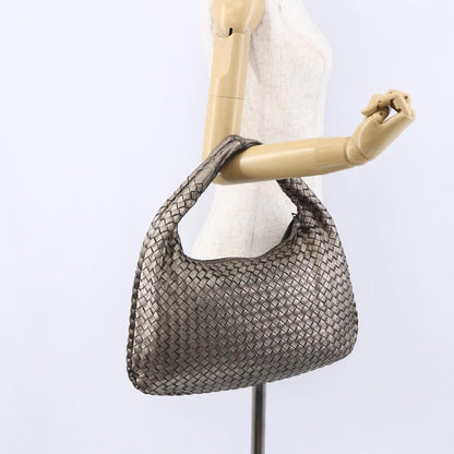 Bottega Veneta Veneta Hobo Quilted Leather, SILVER, LEATHER, Handbag