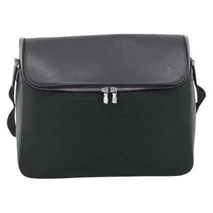Louis Vuitton Taimyr Messenger Taiga Leather and Canvas, Gray, Leather, Handbag