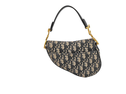 Christian Dior Saddle Oblique Canvas, Beige, Canvas, Handbag
