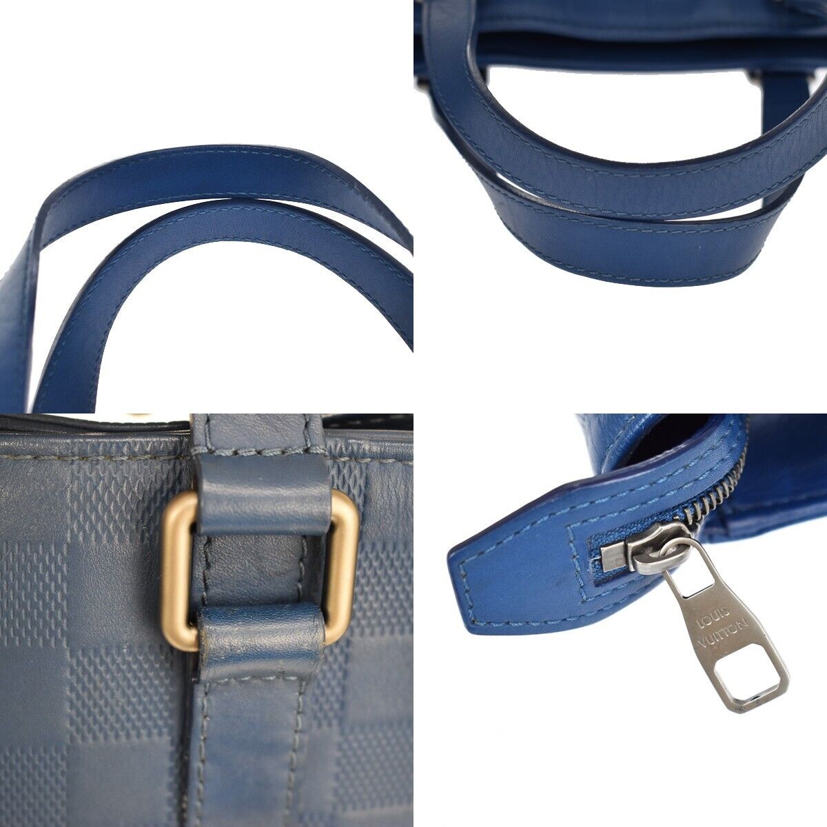 Louis Vuitton Tadao, Blue, Leather, backpack