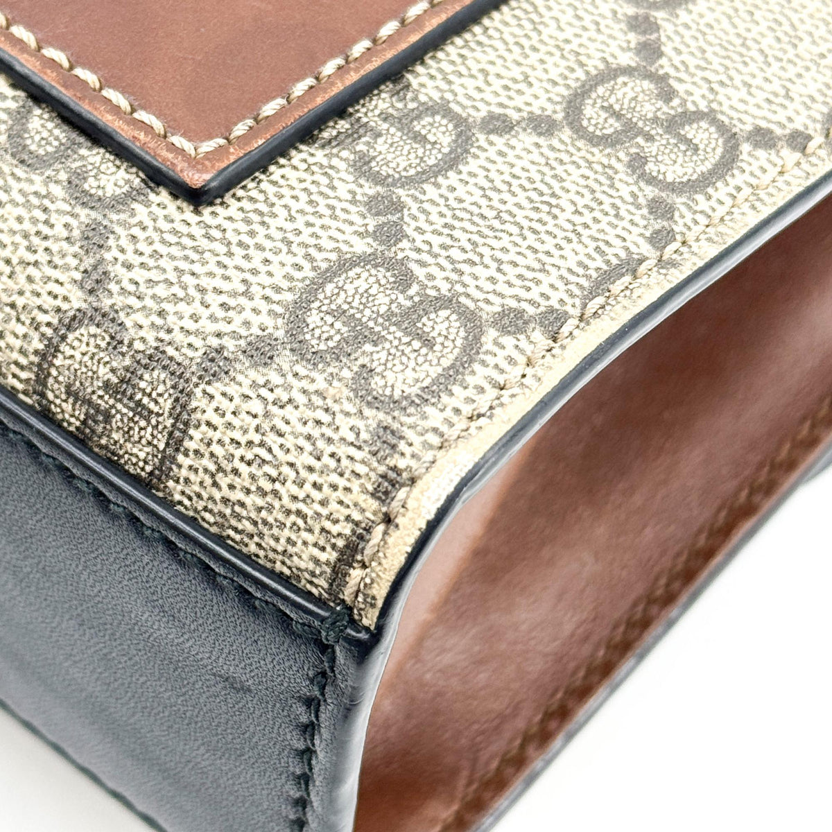 Gucci Padlock Clutch GG Canvas and Leather, Black, Canvas, Clutch