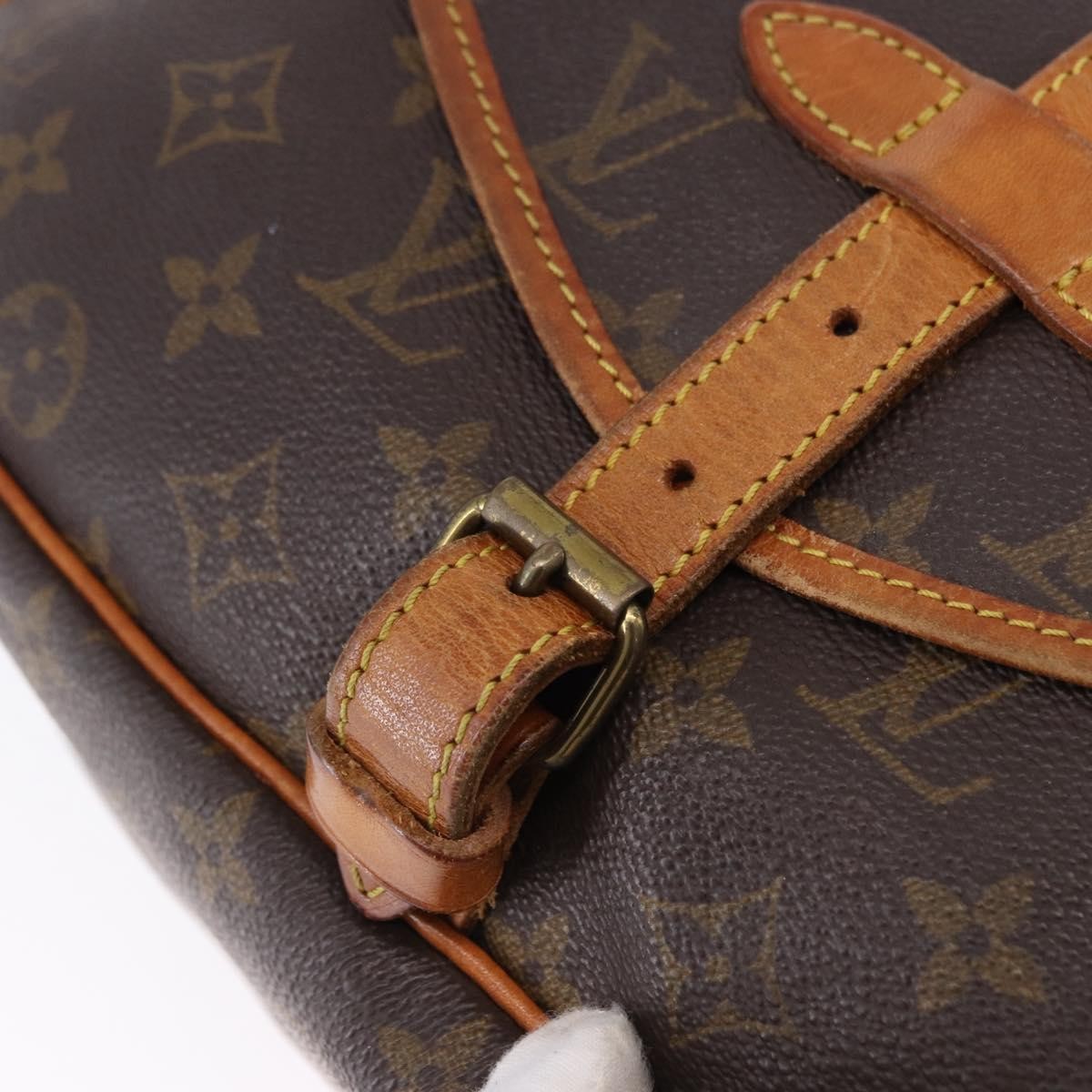 Louis Vuitton Saumur Canvas, Brown, Canvas, Shoulder Bag
