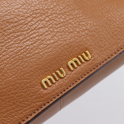 Miu Miu Madras Convertible Lock Leather, Brown, Leather, Tote Bag
