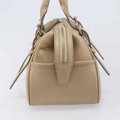 Burberry Belted Boston Leather, Beige, Leather, Handbag