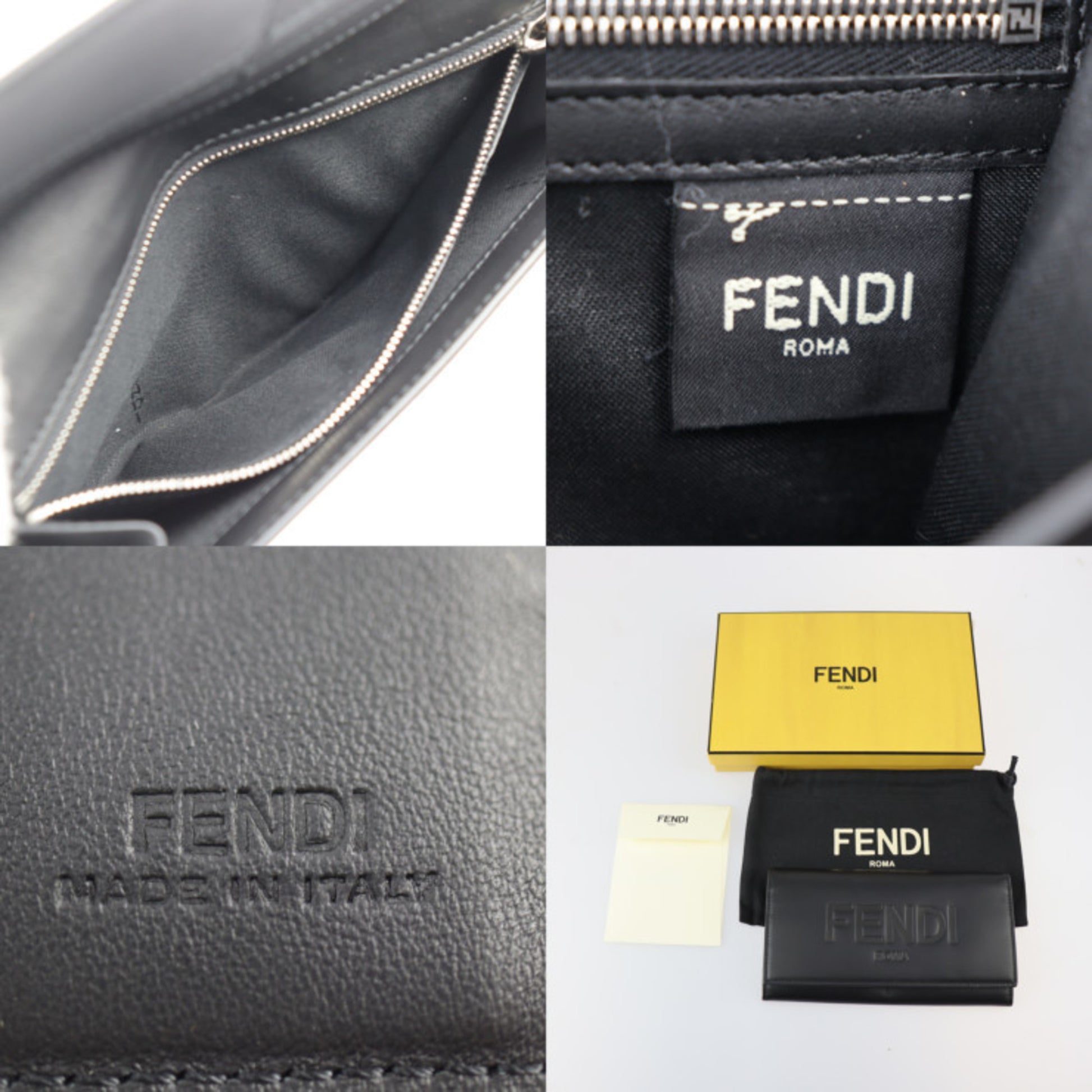 Fendi, Black, Leather, wallet