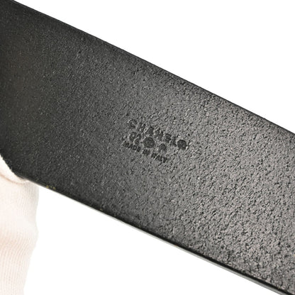 Chanel Plaque Buckle Belt Leather, Black, Leather, Belt