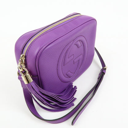 Gucci Soho Disco Leather, Purple, Leather, Crossbody Bag