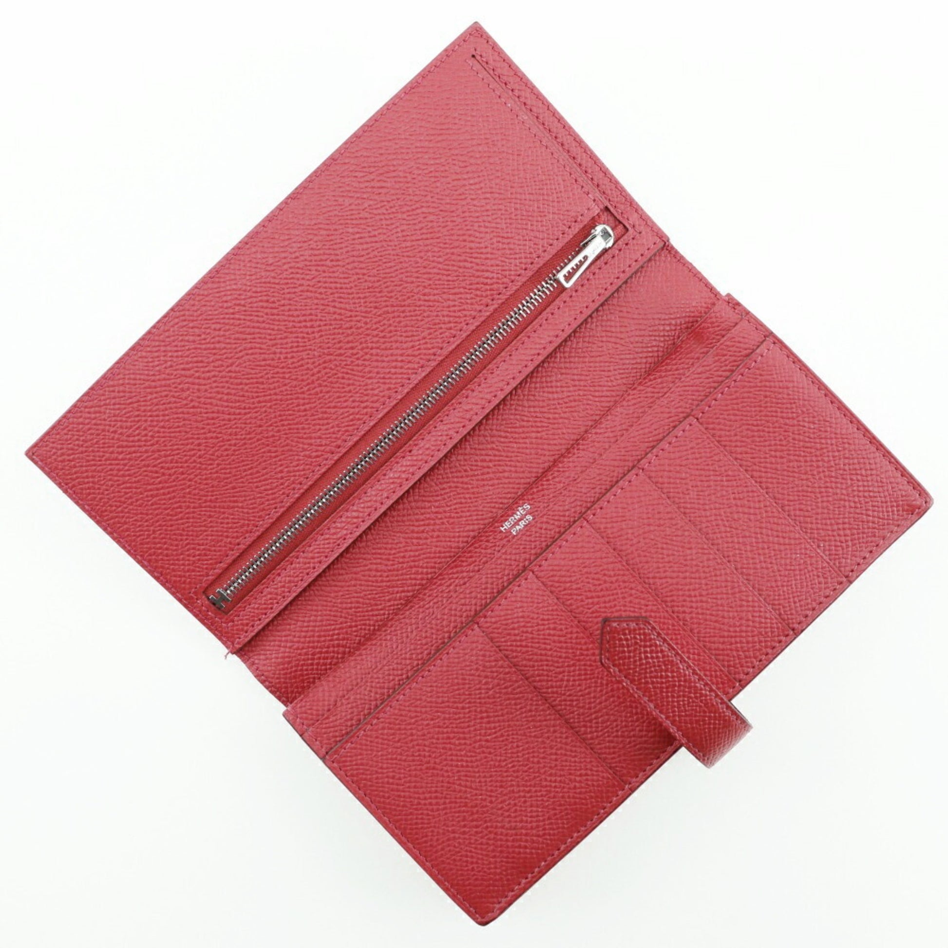 Hermès Béarn, Red, Leather, wallet