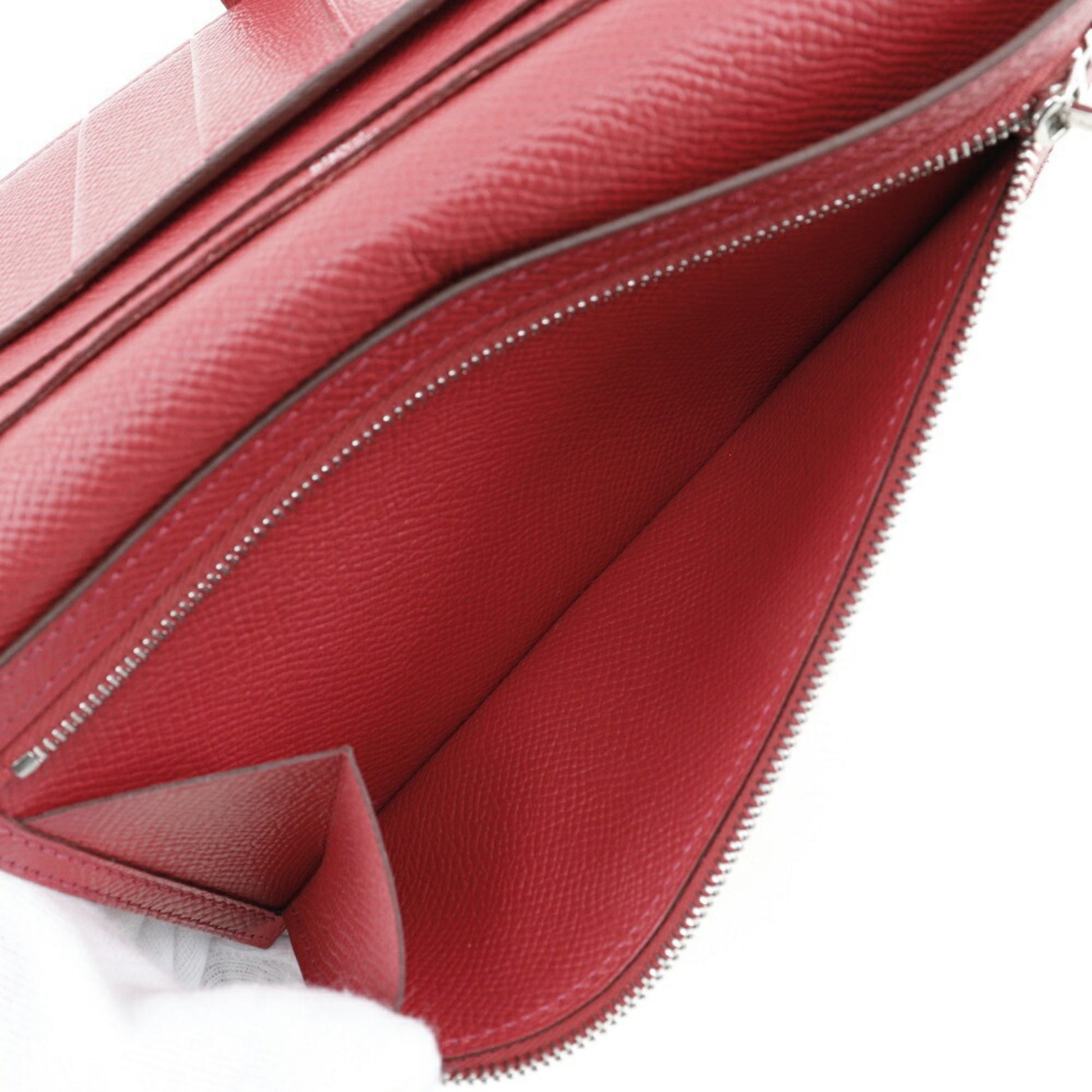 Hermès Béarn, Red, Leather, wallet