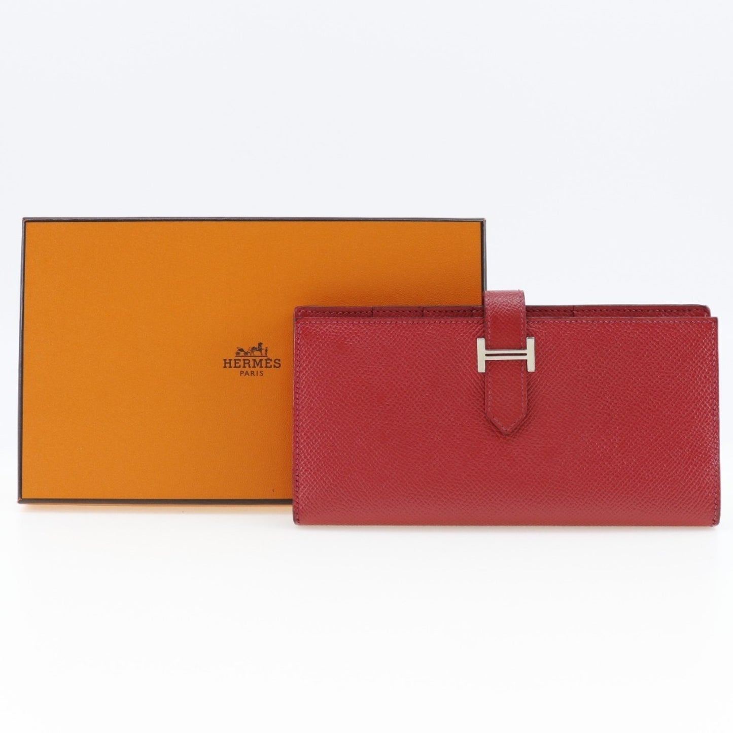 Hermès Béarn, Red, Leather, wallet