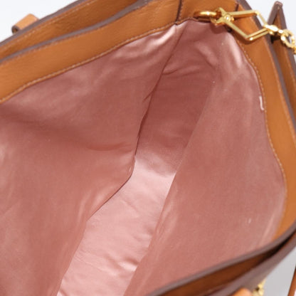 Miu Miu Madras Convertible Lock Leather, Brown, Leather, Tote Bag