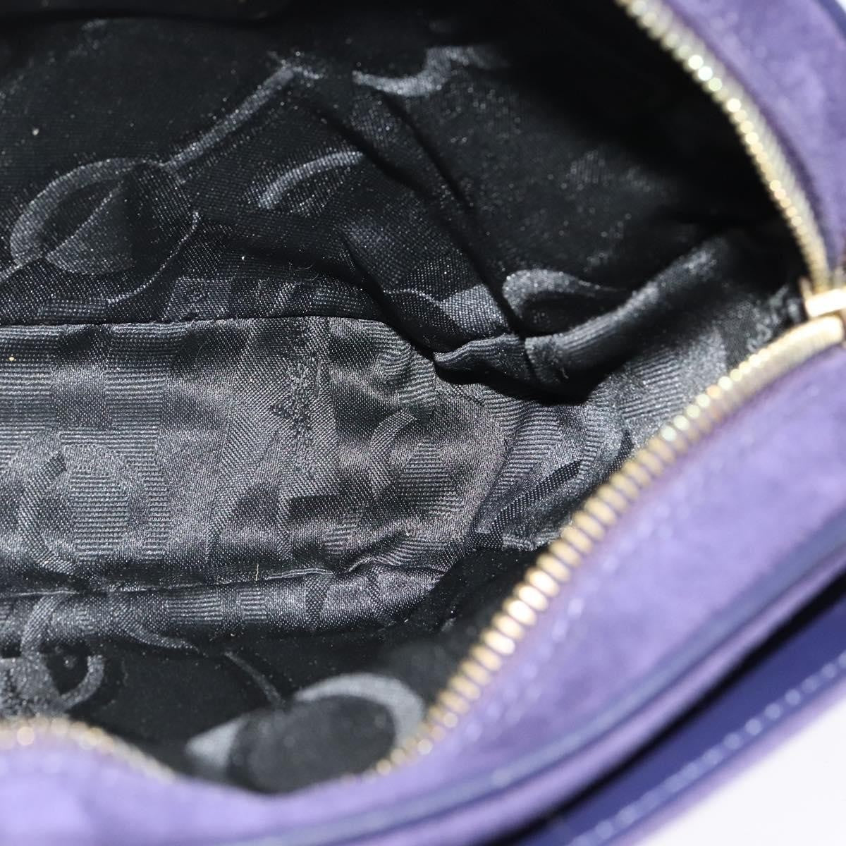 Salvatore Ferragamo Gancini Suede, Purple, Suede, Shoulder Bag