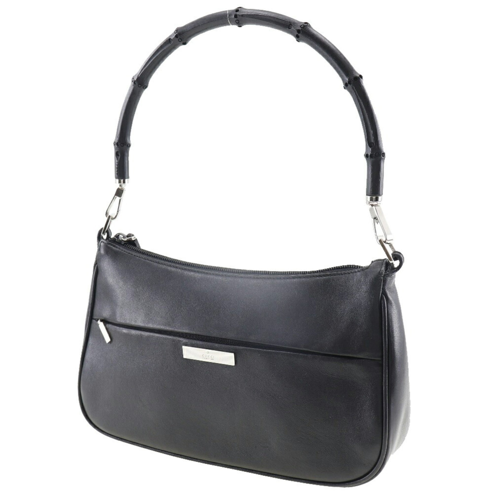 Gucci Bamboo, Black, Leather, shoulder