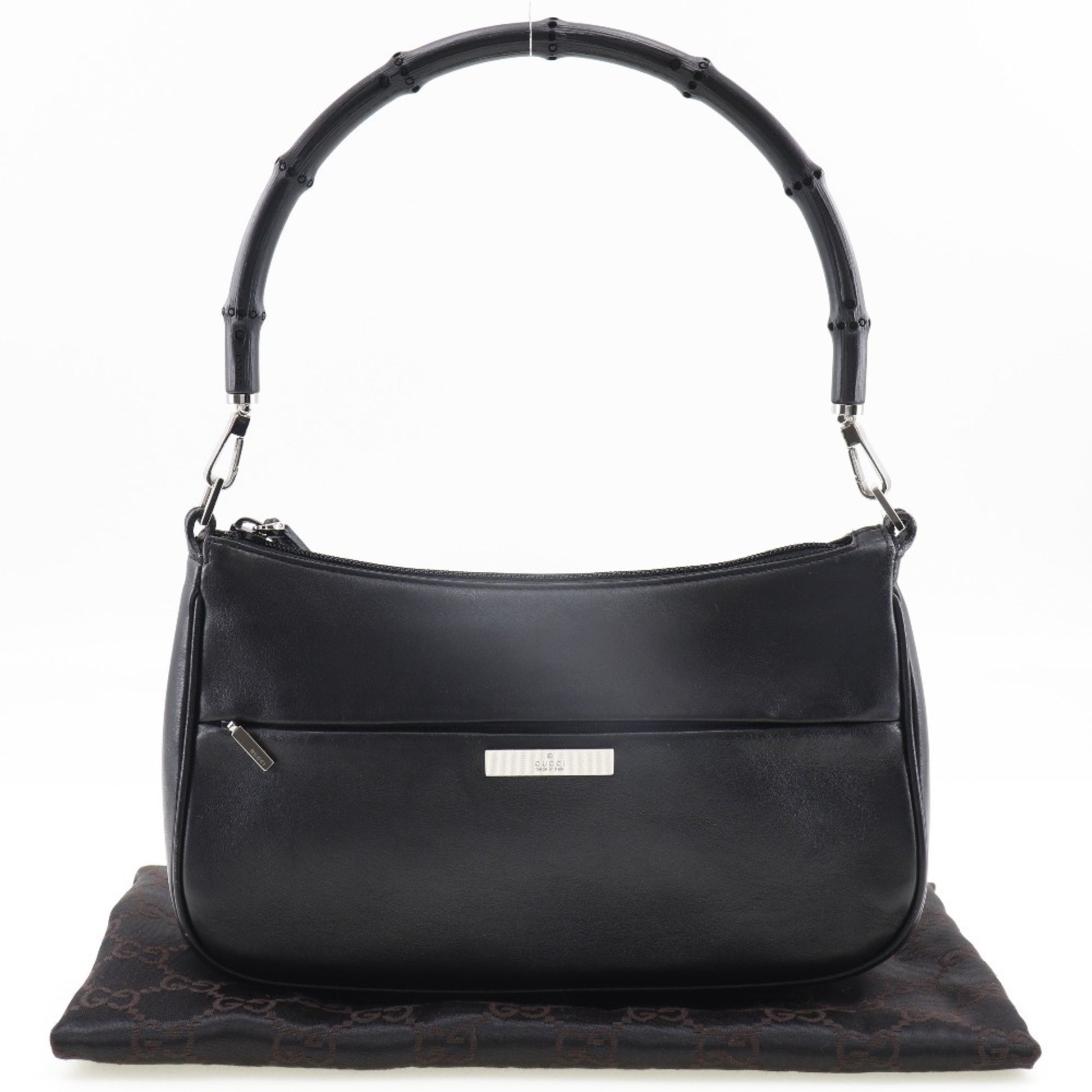 Gucci Bamboo, Black, Leather, shoulder