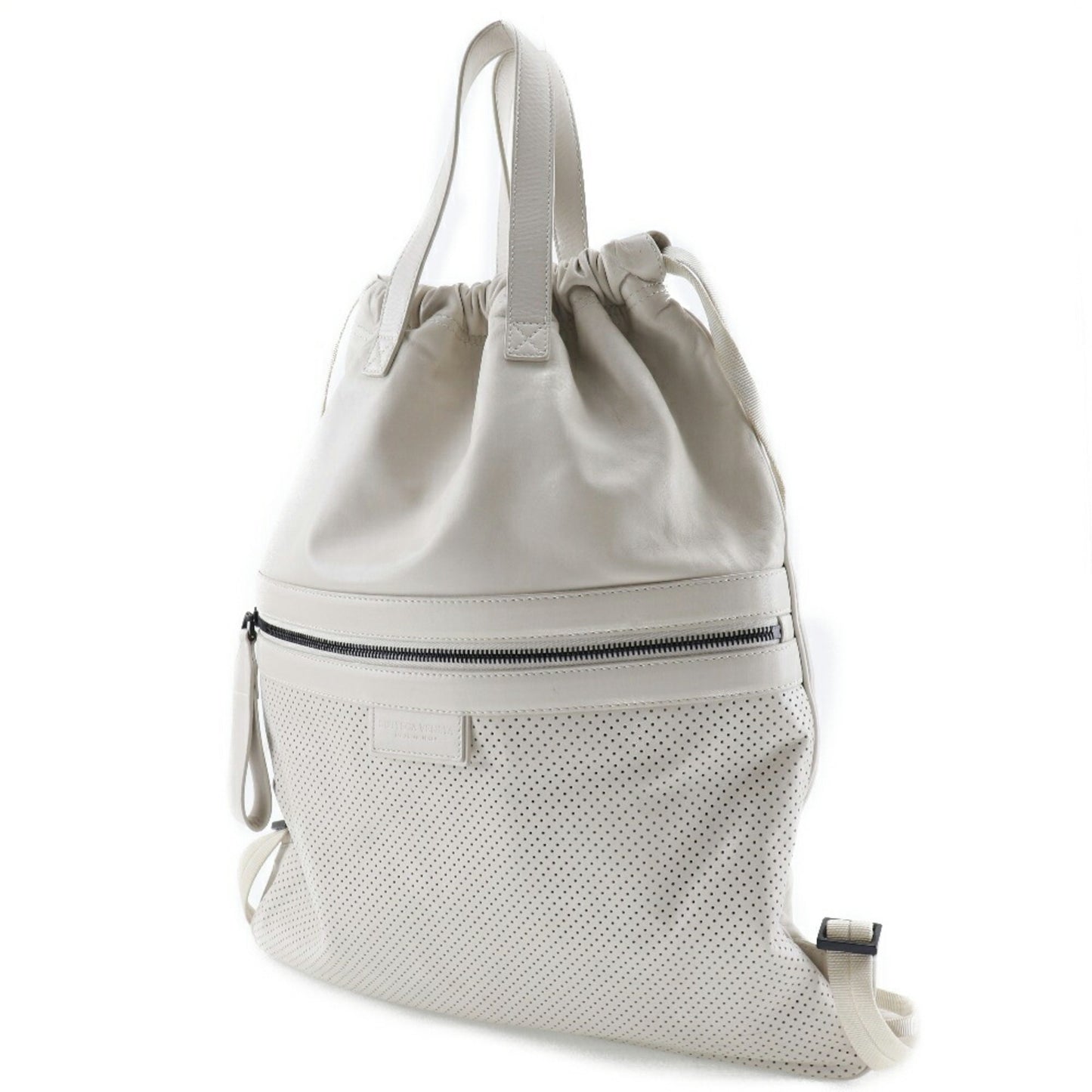 Bottega Veneta, White, Leather, backpack