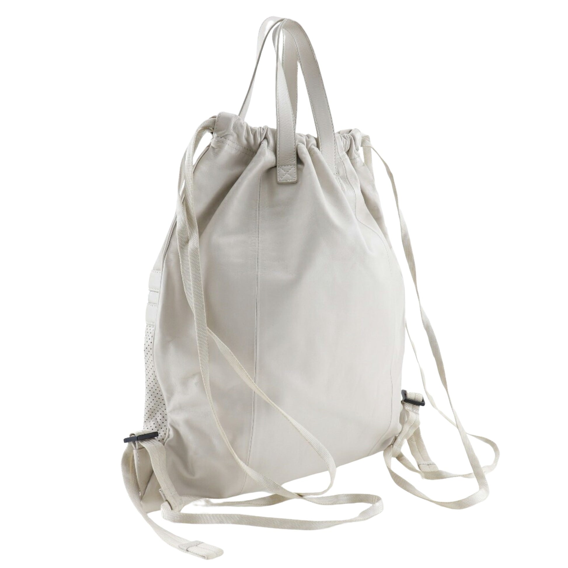 Bottega Veneta, White, Leather, backpack