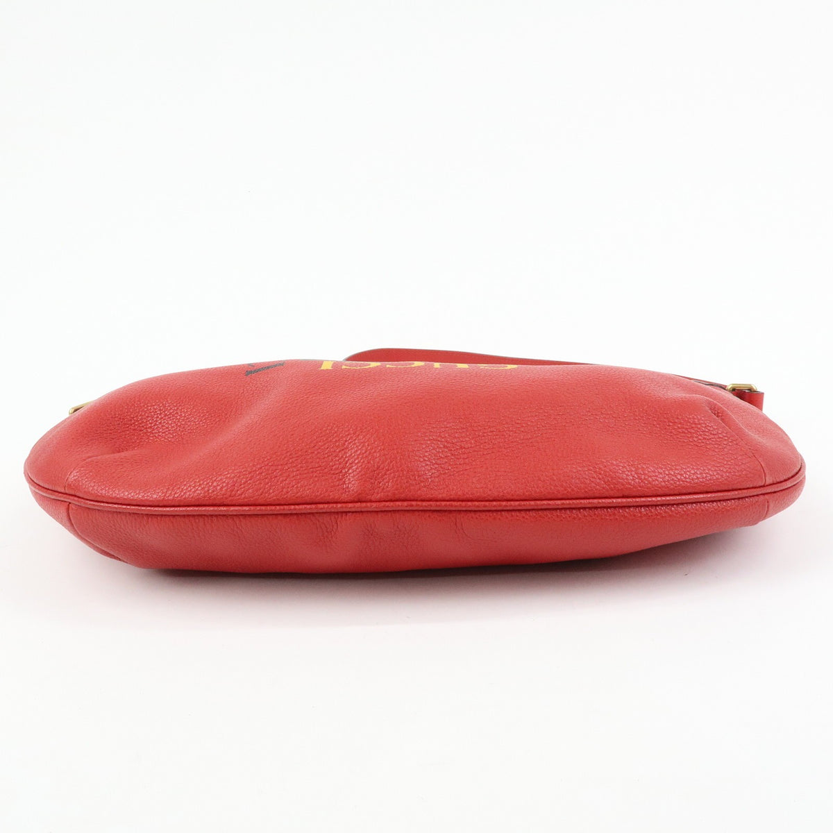 Gucci Logo Half-Moon Hobo Printed Leather, Red, Leather, Shoulder Bag