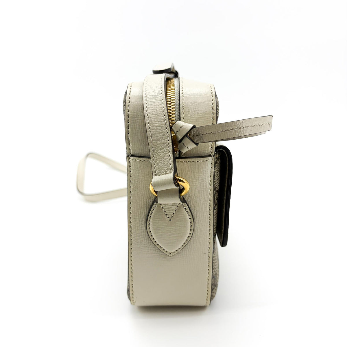 Gucci Horsebit 1955 Flap Pocket Camera GG Coated Canvas and Leather, Beige, Canvas, Shoulder Bag