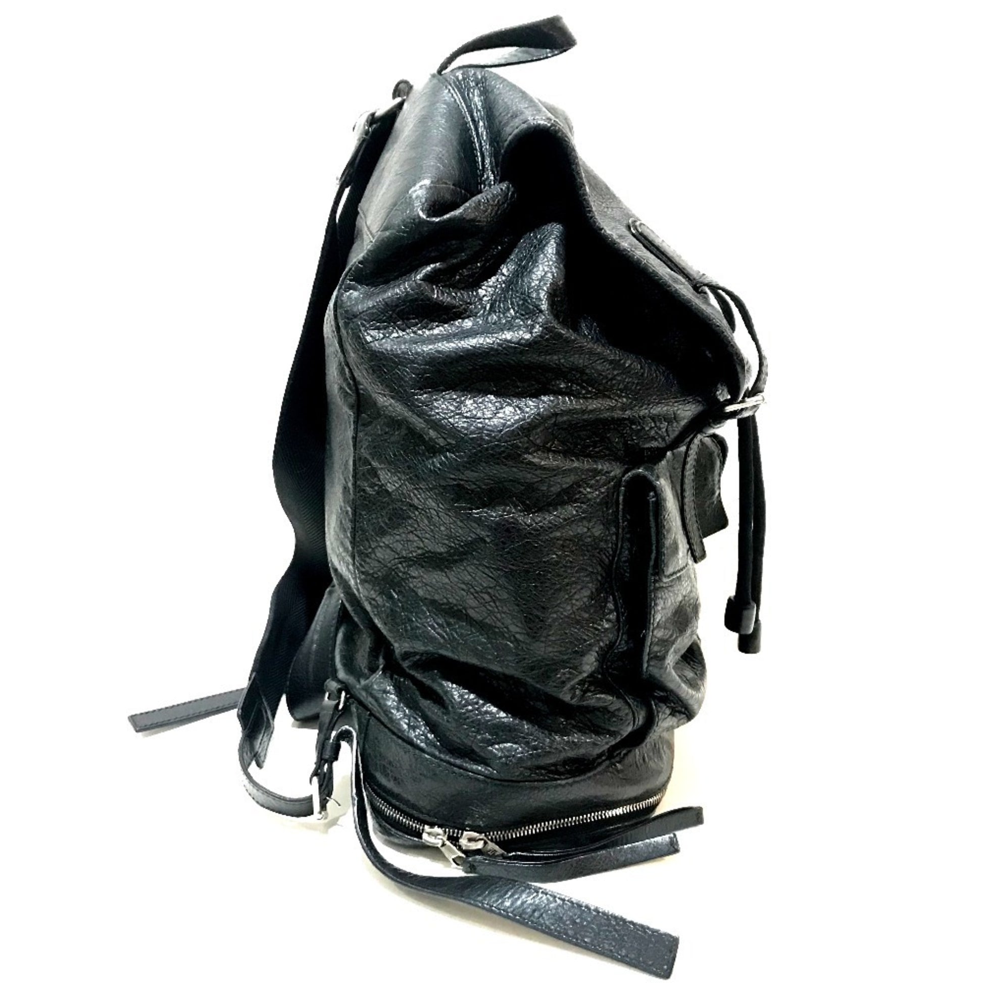 Balenciaga, Black, Leather, backpack