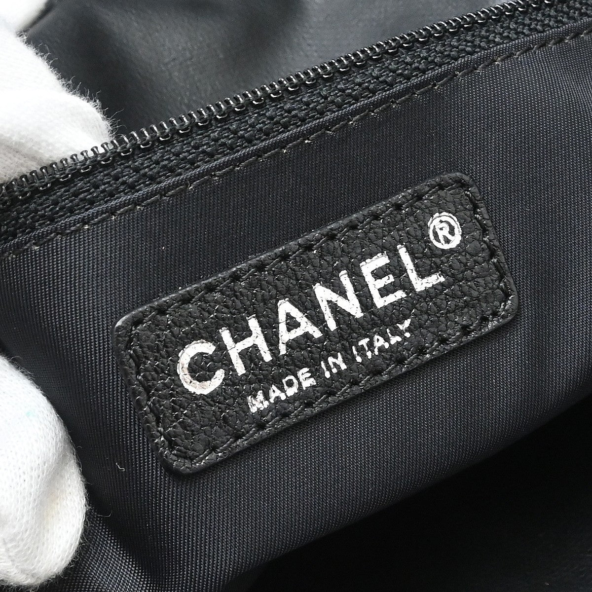 Chanel Biarritz Tote Quilted Coated Canvas, Black, Canvas, Tote Bag