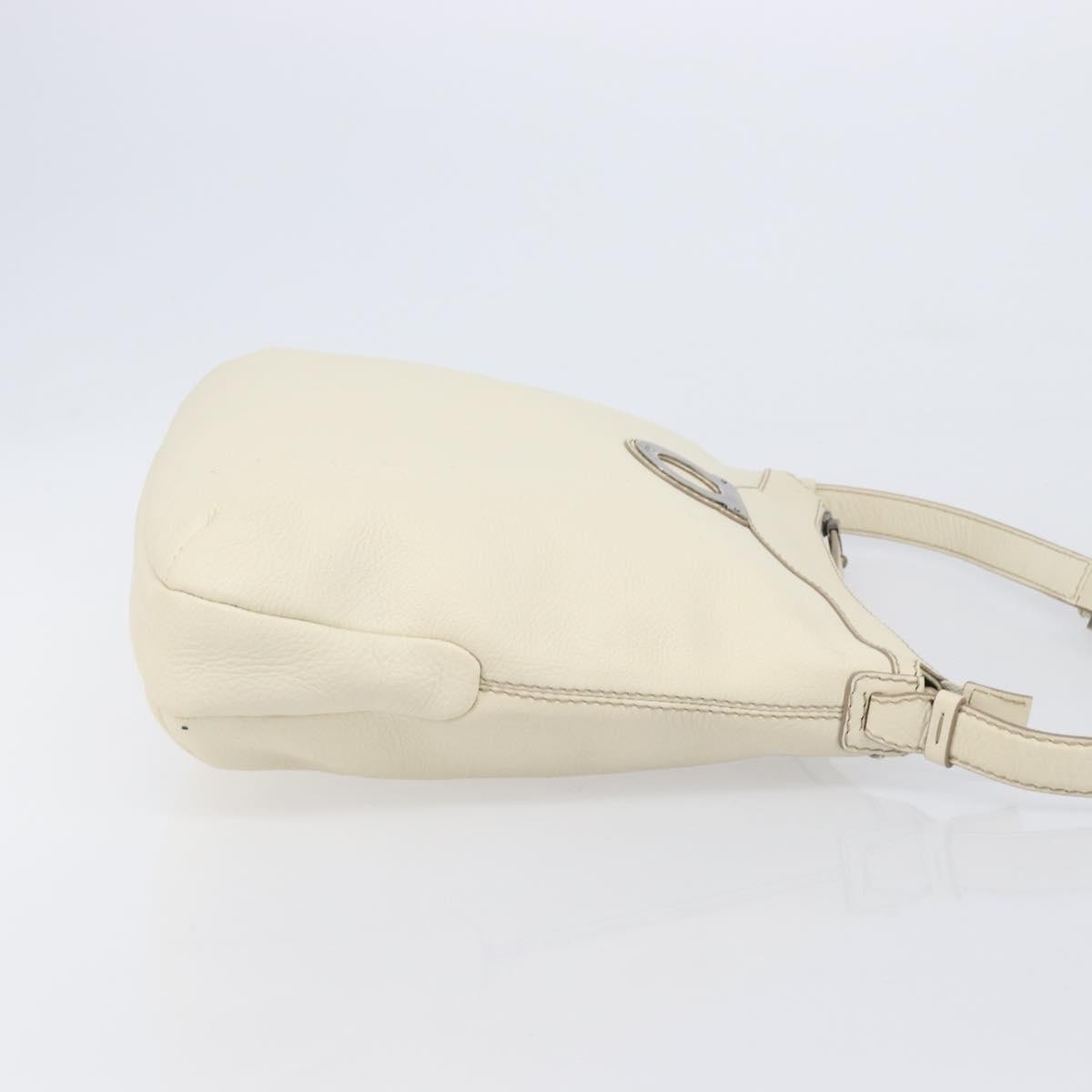 Salvatore Ferragamo Gancini Leather, Beige, Leather, Crossbody Bag