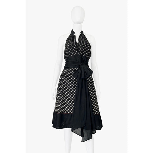 Paule Ka A-Line Dress 38 FR Black Polka Dot