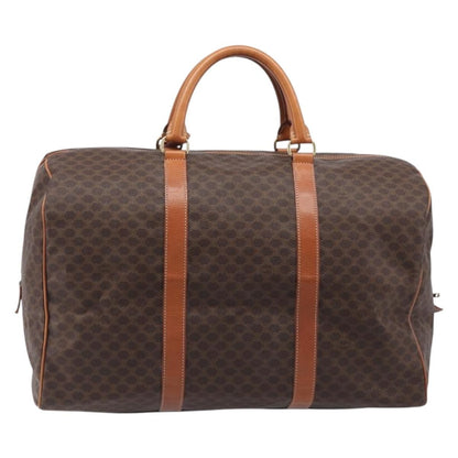 Celine Boston Triomphe Coated Canvas, Brown, Canvas, Handbag