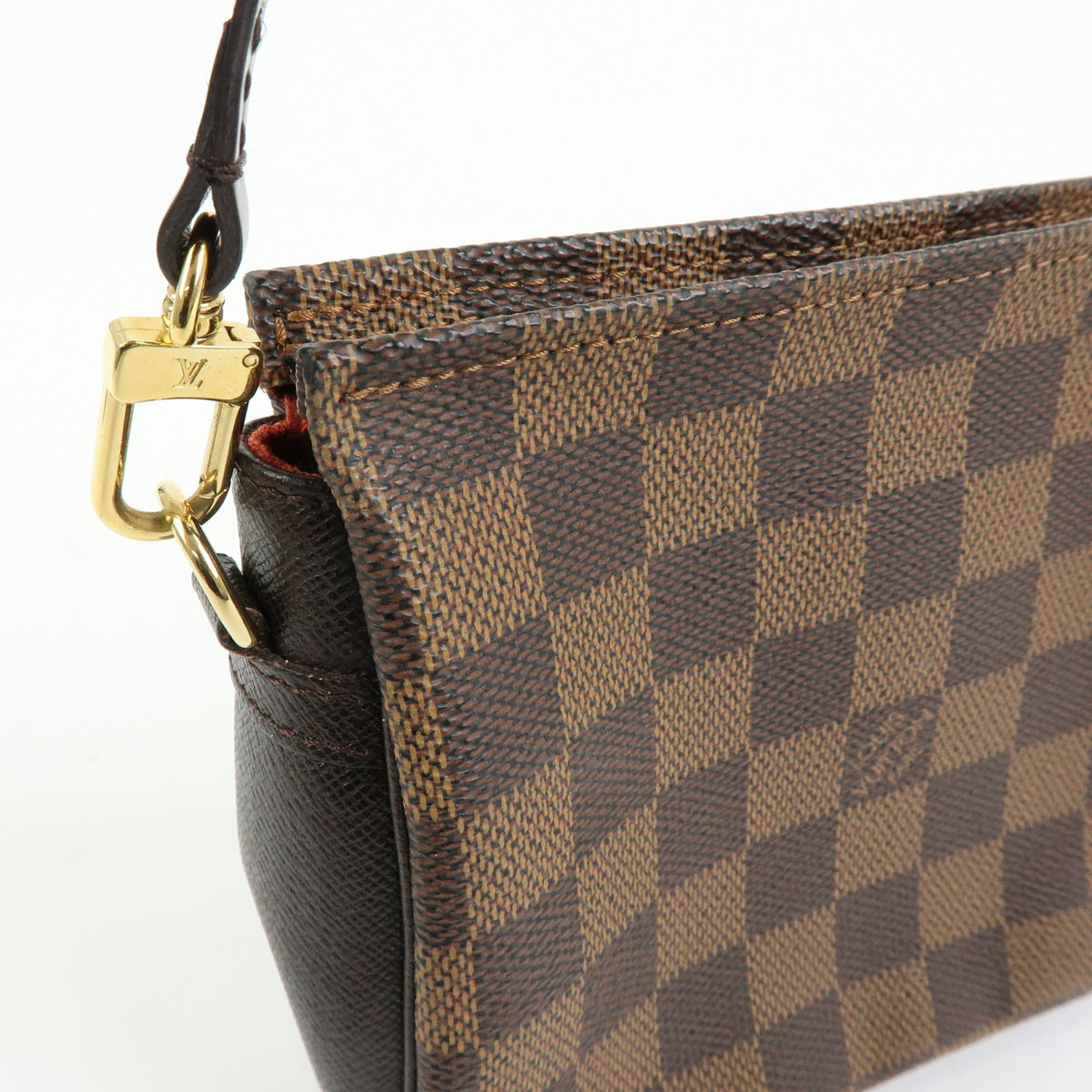 Louis Vuitton Trousse Make Up Damier, Brown, Canvas, Clutch