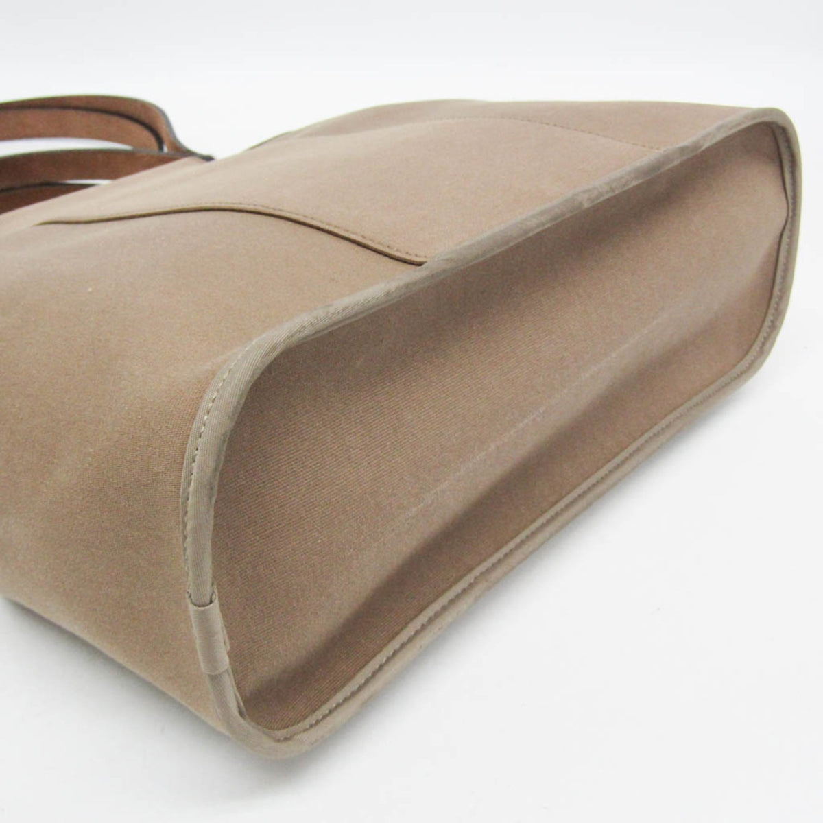Hermes Cabag Toile and Leather, Brown, Canvas, Handbag