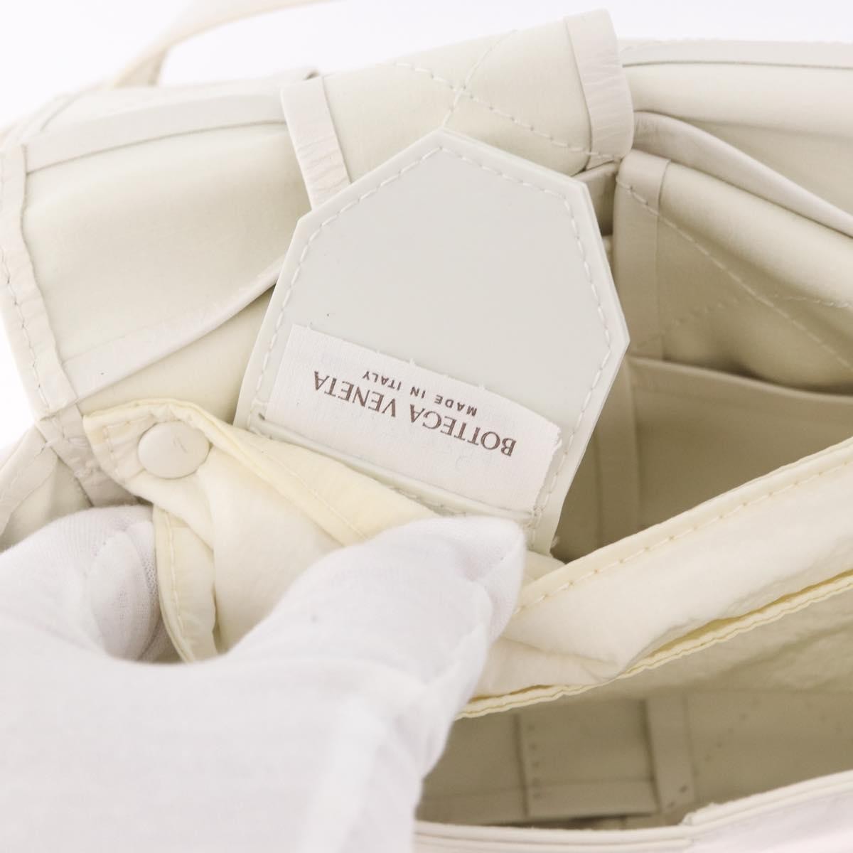 Bottega Veneta Cassette Belt Maxi Intrecciato Leather, White, Leather, Clutch
