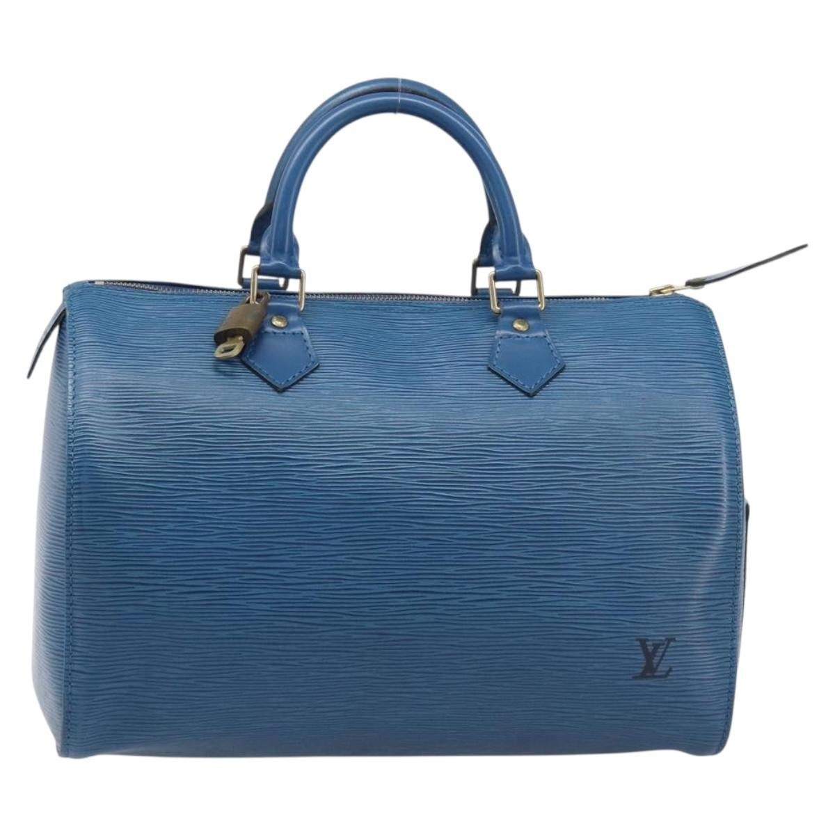 Louis Vuitton Speedy Epi Leather, Blue, Leather, Handbag