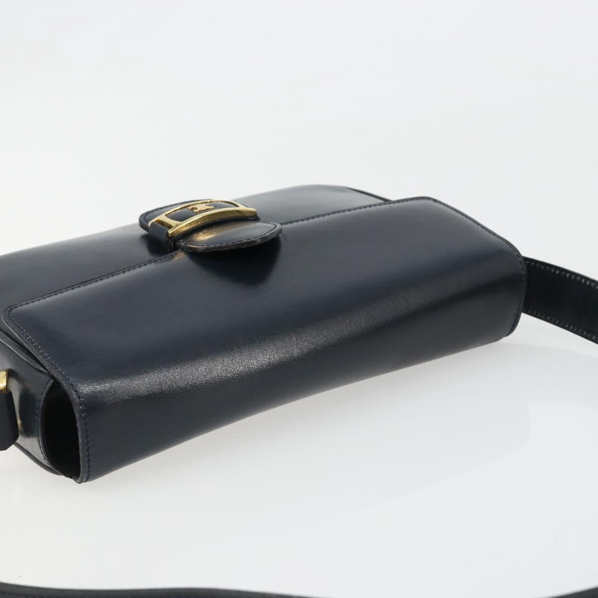 Celine Shoulder Leather, Navy, Leather, Shoulder Bag