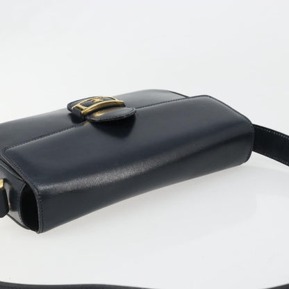 Celine Shoulder Leather, Navy, Leather, Shoulder Bag