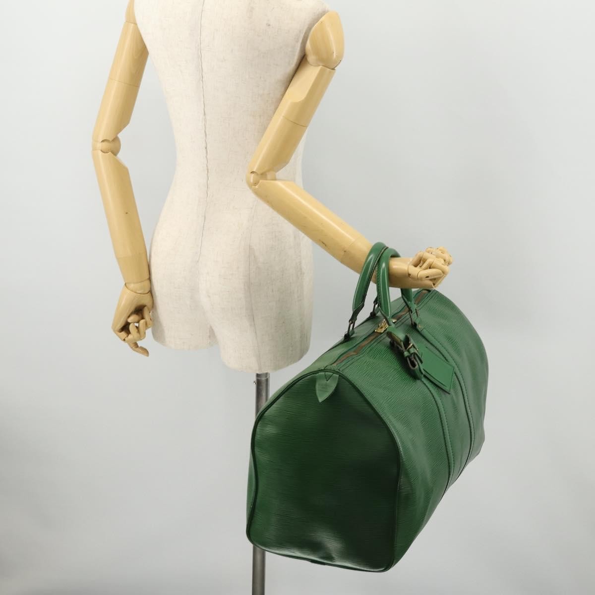 Louis Vuitton Keepall Epi Leather, Green, Leather, Travel Bag