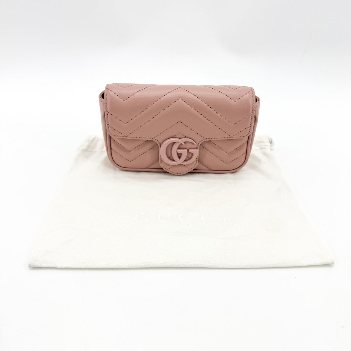 Gucci GG Marmont Flap Matelasse Leather, Pink, Leather, Handbag