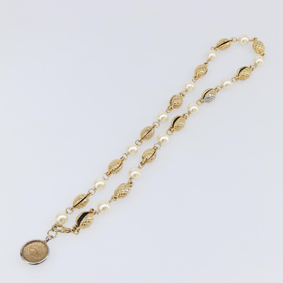 Chanel CC Necklace Faux Pearl and Metal, Gold, Metal, Necklace