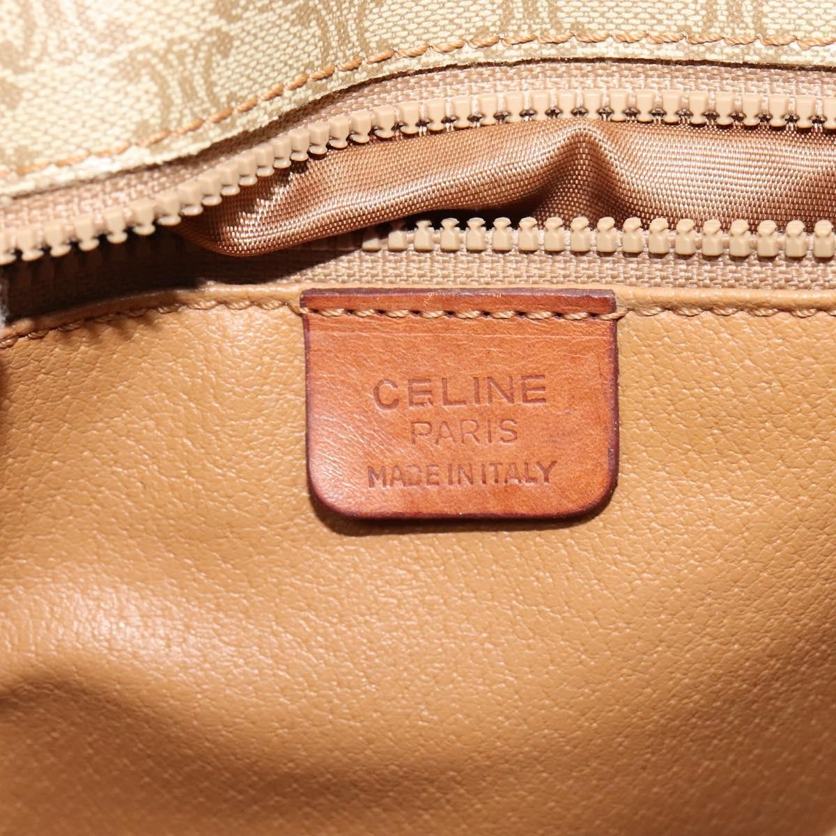 Celine Vintage Macadam Canvas and Leather, Beige, Canvas, Shoulder Bag