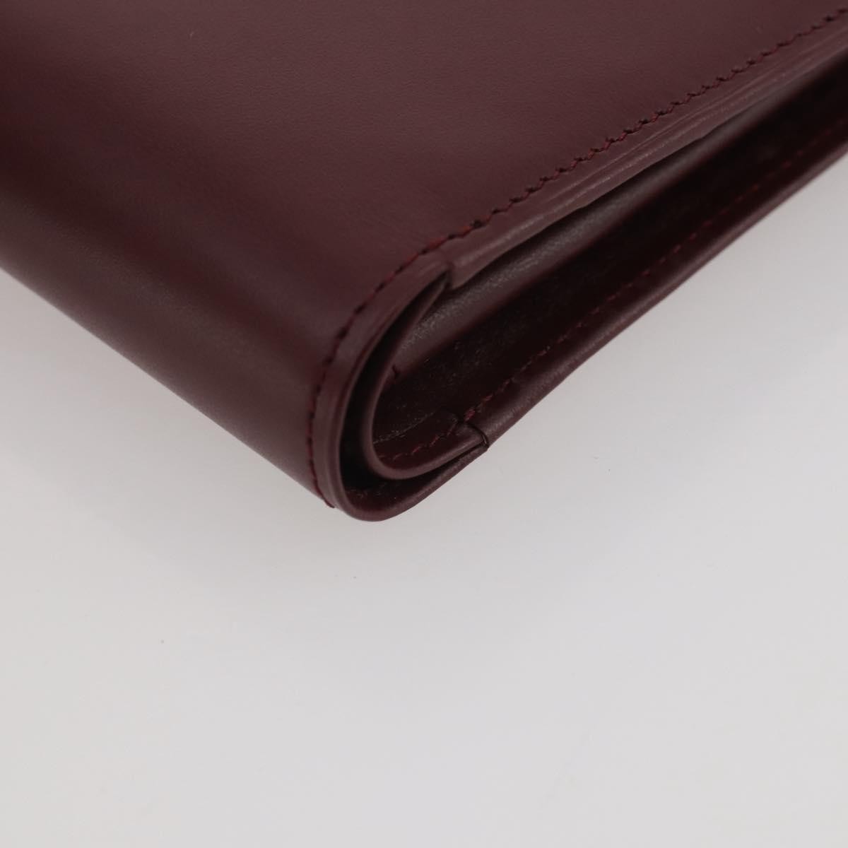 Cartier Coin Purse Must de Cartier Leather, Burgundy, Leather, Wallet