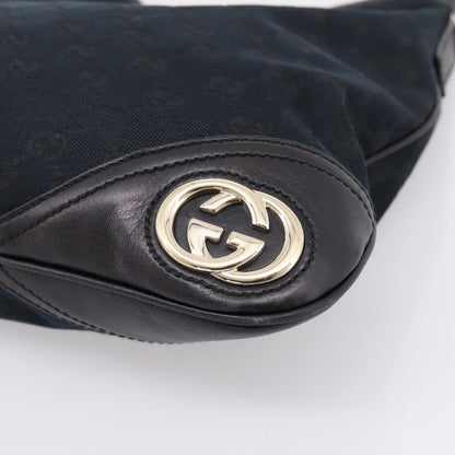 Gucci New Britt Hobo GG Canvas, Black, Canvas, Shoulder Bag