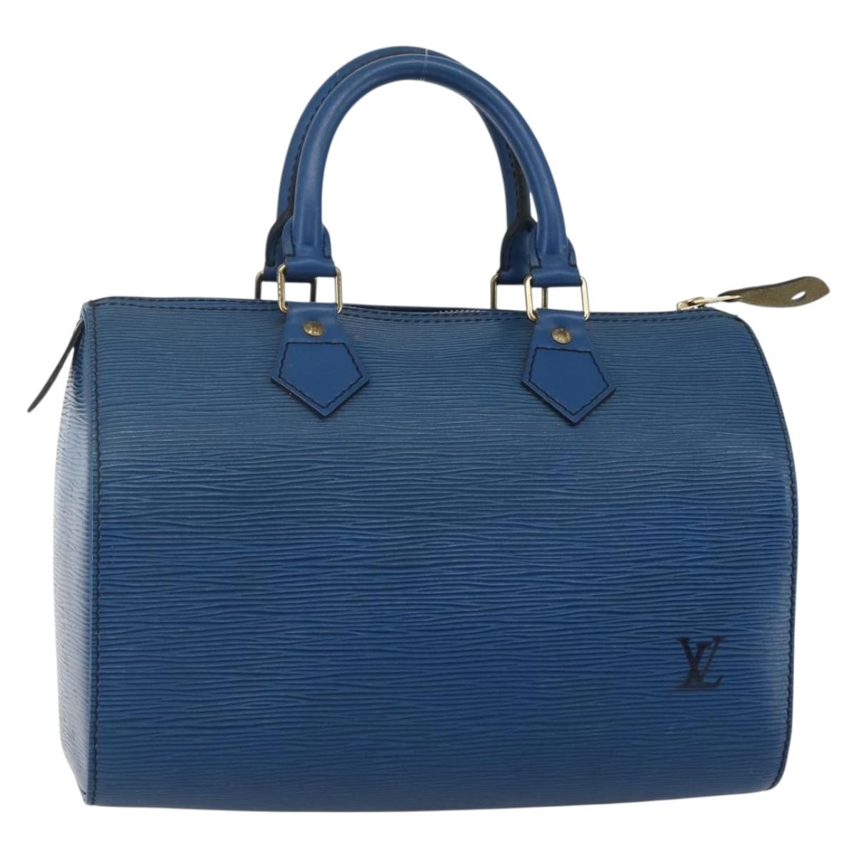 Louis Vuitton Speedy Handbag Epi Leather, BLUE, LEATHER, Handbag