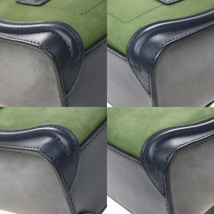 Celine Tricolor Luggage Leather, Green, Leather, Tote Bag